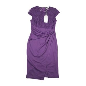 Grace Karin Purple Lace Cap Sleeve Dress Women's‎ Size Small Cocktail New